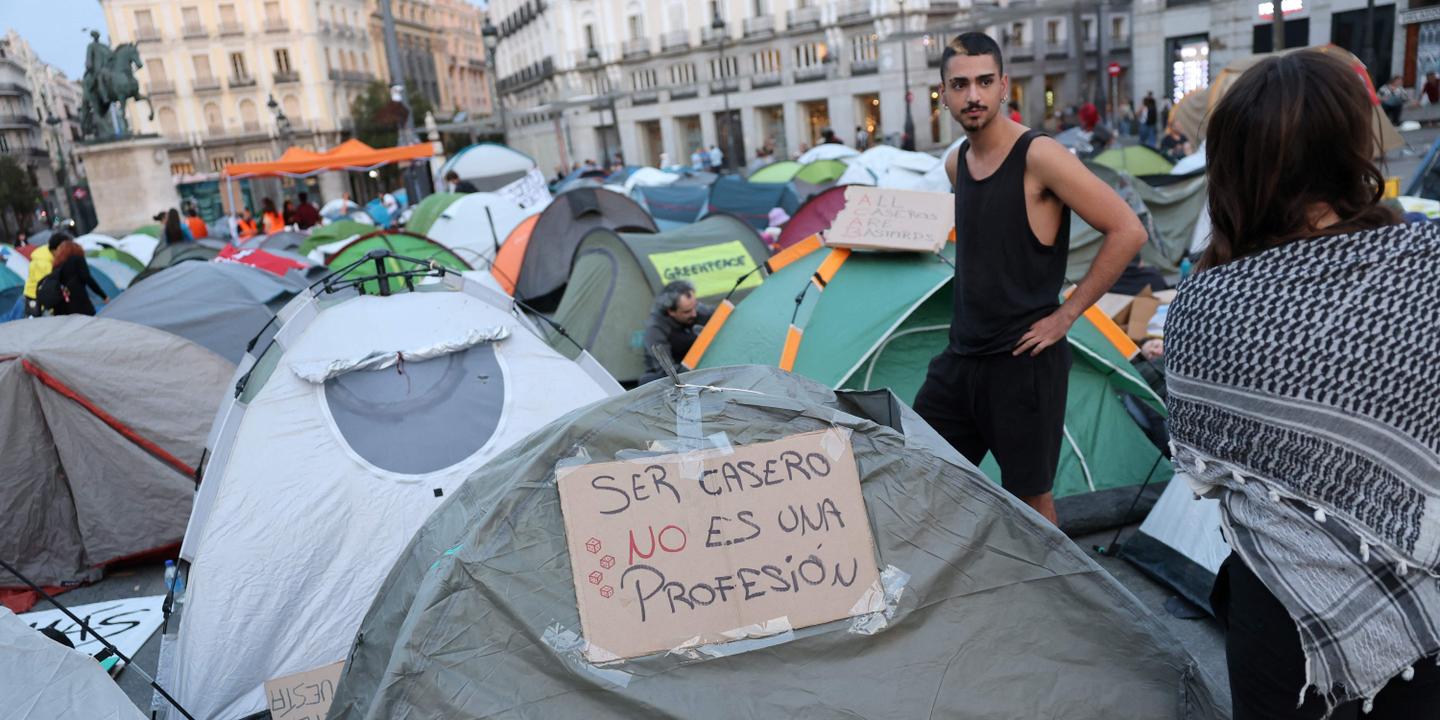 Protestantes em Madri exigem melhor proteção aos inquilinos