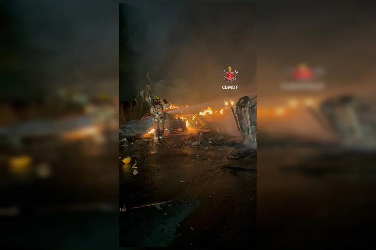 Acidente aconteceu no entroncamento entre a DF-290 e a BR-060, na altura do Engenho das Lages, no Gama (DF)