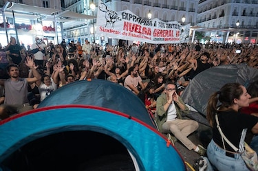 As imagens do acampamento na Puerta del Sol em Madri para protestar contra a crise habitacional