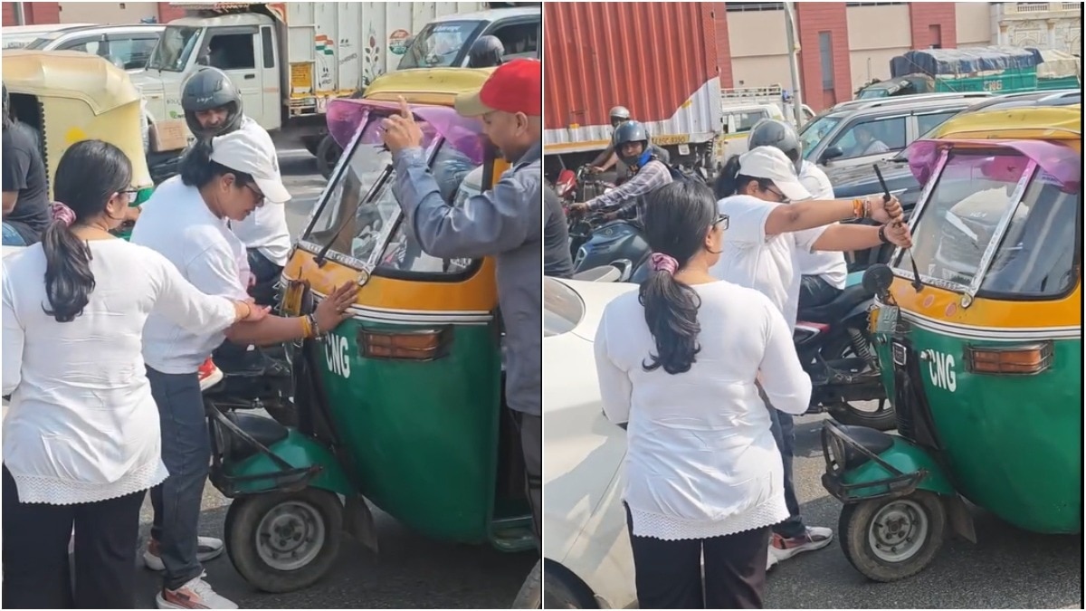 Mulher de Delhi vandaliza auto e xinga motorista fora da estação de metrô. Vídeo se torna viral