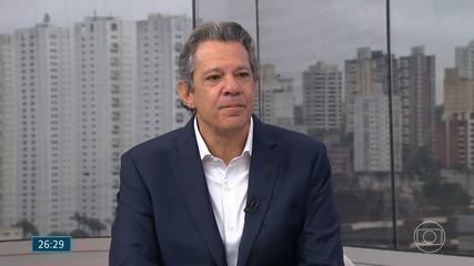 Fernando Haddad (PT) fala sobre moradias em SP em entrevista à TV Globo