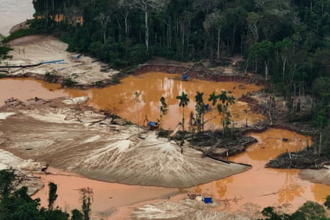 an aerial view of deforestation