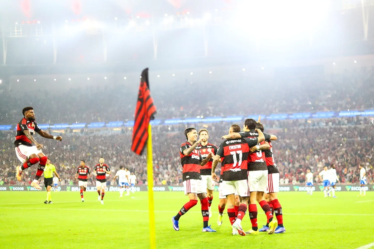 Jogadores do Flamengo no Maracanã