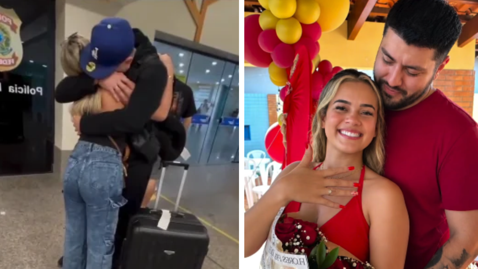 Brasileira surpreendida por pedido de casamento de namorado norte-americano viraliza nas redes sociais