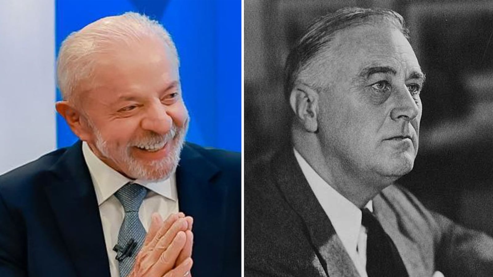 Lula e Franklin Roosevelt Montagem: Ricardo Stuckert/Divulgação; Biblioteca do Congresso dos EUA/Reprodução
