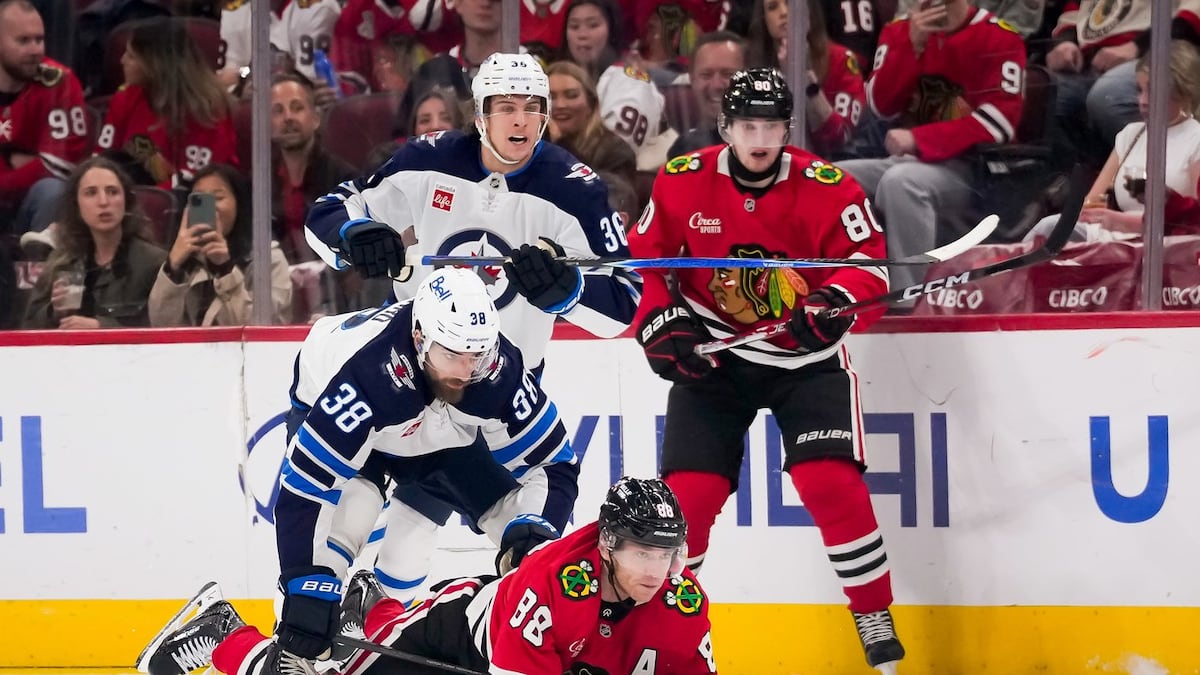 Levshunov scores in OT as the Blackhawks beat the Jets 4-3; Kane sets assists mark